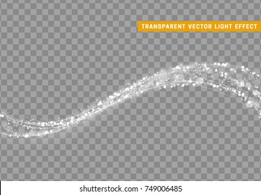 Magic light effect. Stardust white glitter. Sparkle star dust vector illustration