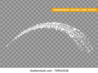 Magic light effect. Stardust white glitter. Sparkle star dust vector illustration