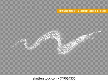 Magic light effect. Stardust white glitter. Sparkle star dust vector illustration