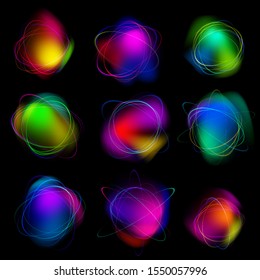 Magic light effects. Illustration isolated on dark background. Vector. Eps10