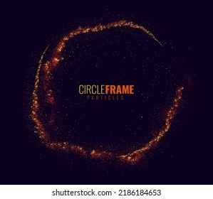 Magisches Licht im Kreis fliegen. Funkelnde Lichtwege. Golden Glitzerne Zauberpartikel einzeln auf transparentem Hintergrund. Glühender, glänzender Spiraleffekt.