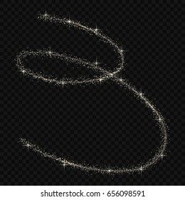 Magic light glow effect stars bursts with sparkles isolated on transparent background.Light trace with sparkle burst stars