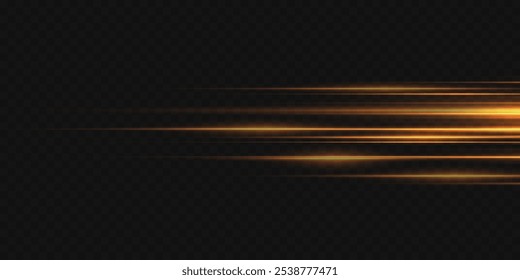 Linha de luz mágica, clarão de luz, flash horizontal a laser, clarão de néon. Ilustração vetorial