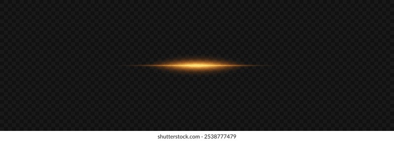 Línea de luz mágica, destello de luz, destello Horizontal láser, destello de neón. Ilustración vectorial