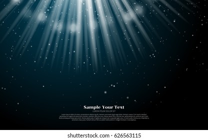 Magic light. Realistic Design Elements. Vector Illustration. Abstract black modern background.