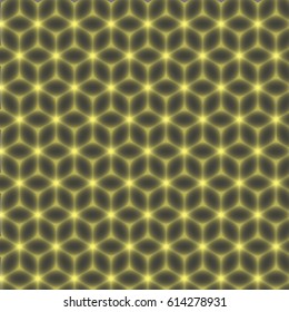 Magic light series. Glare template with honey comb seamless pattern.