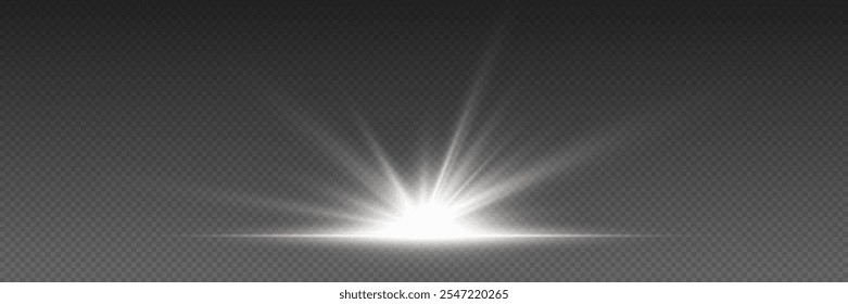 Magic light star flash, explosion effect, laser line. On a transparent background.