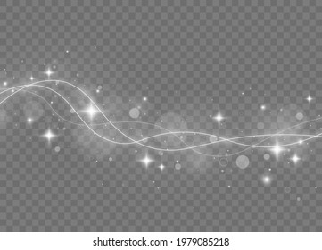 Magic light trail of glittering comet tail.