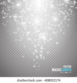 Magic light vector effect. Glow special effect light, flare, star and burst. Isolated spark