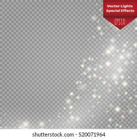 Magic light vector effect. Glow special effect light, flare, star and burst. Isolated spark