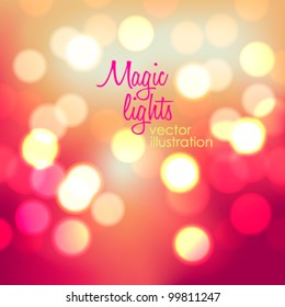 Magic lights (bokeh/blur elements) - vector illustration.