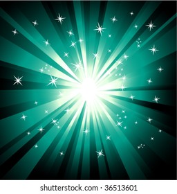 Magic Lights Explosion with a lot of colors and stars