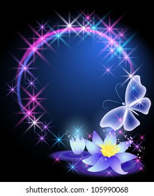 Magic lilies and butterfly