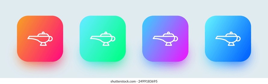 Magic line icon in square gradient colors. Magical signs vector illustration.