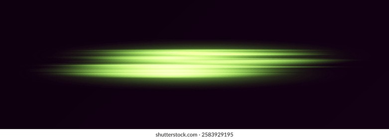 Magic line of light laser beams on dark background, vector graphics.