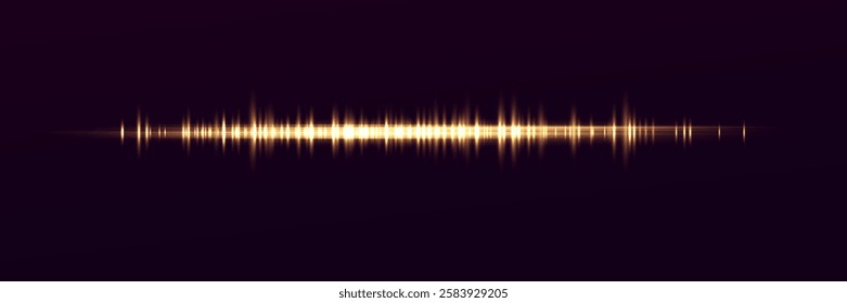 Magic line of light laser beams on dark background, vector graphics.