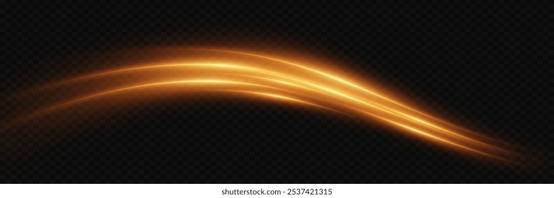 Magic lines of movement and speed sparkling trail effect. On a transparent background.