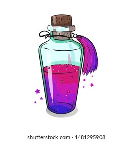magic liquid. perfume. bottle with brush.
