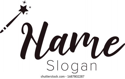 Magic logo, events logo. magical wand, stars wand and events logo.