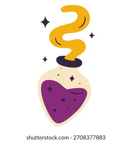magic love potion witchcraft flat color vector illustration template design