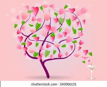 Magic love tree with heart