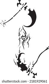 Magic and love Vector Stencil, Black and  White