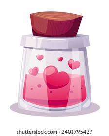 Magic love witchcraft elixir boiling potion. Valentine day concept. Vector flat graphic design illustration 