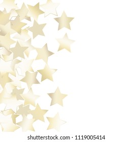 Magic luminous vector background with randomly spread pearl nacre stars. Gradient mesh stellar elements on white. Festive iridescent holographic illustration. Flyers, posters, invitation cards