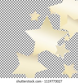 Magic luminous vector background with randomly spread pearl nacre stars. Gradient mesh stellar elements on squared backdrop. Festive iridescent holographic illustration. Posters, invitation cards