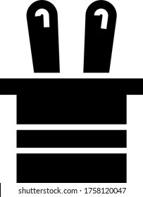 magic, magical hat glyph icon isolated on white background 