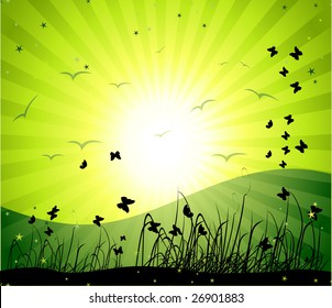 Magic meadow, illustration for your design