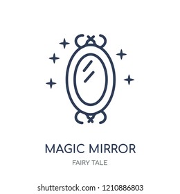 Magic mirror icon. Magic mirror linear symbol design from Fairy tale collection. Simple outline element vector illustration on white background.