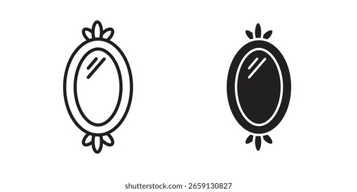 Magic mirror icon vector editable. black vectors set