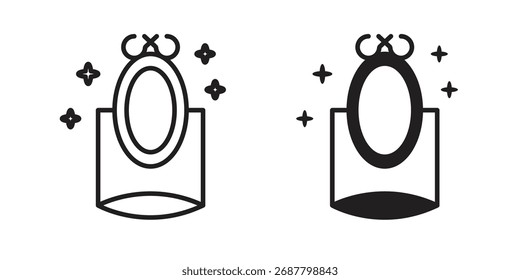 Magic mirror icons simple vector set. logo sign symbol set