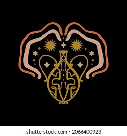 Magic modern vase vector art