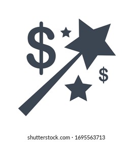 Magic money icon. vector graphic.