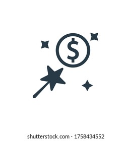 Magic money icon vector illustration. Premium quality flat icon in trendy style.