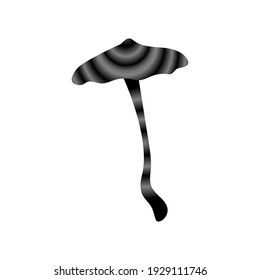 Magic monochrome mushrooms. Psychedelic hallucination. Poisonous inedible mushrooms. Vibrant vector clipart. Fairy Tales illustration on white  background. 