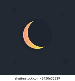 Magic Moon Glossy Yellow  Game Icon Badge Isolated Vector Design