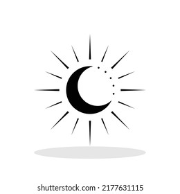 Magisches Mondsymbol im trendigen Flachstil. Moon Symbol für Ihr Webdesign, Logo, App, UI Vector EPS10.