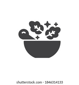 Magic mortar and pestle vector icon. filled flat sign for mobile concept and web design. Magic potion bowl glyph icon. Symbol, logo illustration. Vector graphics
