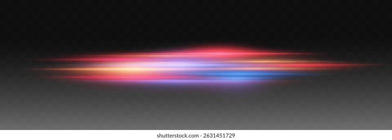 Magic moving fast laser beams, horizontal light beams. Abstract neon color glowing lines background.