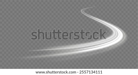 Magic moving fast speed lines. Blurred car light motion effect, city road background with long exposure night lights. Png,  ray, abstract, energy, pack, effect. Acceleration speed motion on night road