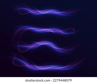 Magic moving fast speed police lines. Laser beams luminous abstract sparkling isolated on a transparent background. Abstract neon color glowing lines background.	