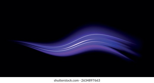 Linhas de polícia de alta velocidade em movimento mágico. Feixes de laser luminoso abstrato cintilante isolado em um fundo transparente. Fundo de linhas brilhantes de cor de néon abstrato. 