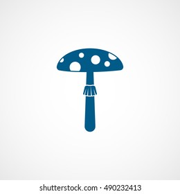 Magic Mushroom Blue Flat Icon On White Background
