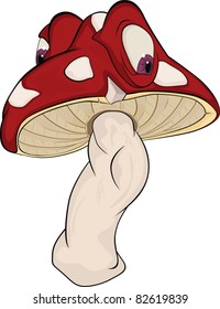 Magic mushroom. Cartoon