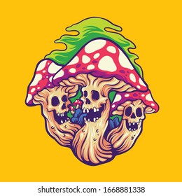 magic mushroom character illustration design