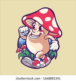 Magic Mushroom Character Illustration Design