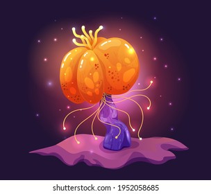 Magic mushroom for concept design. Fantastic concept Color vector illustration